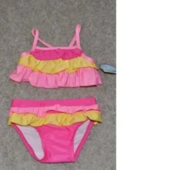 Girls 8 Pc Summer Set 12 mths Swim, Tank Tops, Short Sleeve Shirts & Shorts - Picture 4 of 8